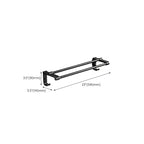 Contemporary bathroom accessory set with black finish and bath shelf/towel bar