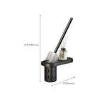 Contemporary bathroom accessory set with black finish and bath shelf/towel bar