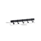 Contemporary bathroom accessory set with black finish and bath shelf/towel bar