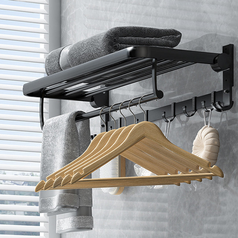 Classic Bathroom Accessories Set in Aluminum Black Finish Bathrobe Hook/ Towel Bar
