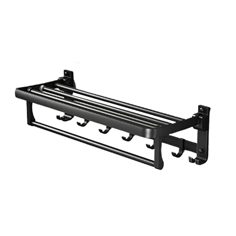 Classic Bathroom Accessories Set in Aluminum Black Finish Bathrobe Hook/ Towel Bar