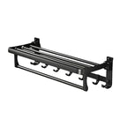 Classic Bathroom Accessories Set in Aluminum Black Finish Bathrobe Hook/ Towel Bar