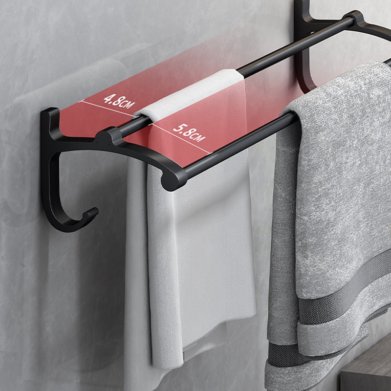 Classic Bathroom Accessories Set in Aluminum Black Finish Bathrobe Hook/ Towel Bar