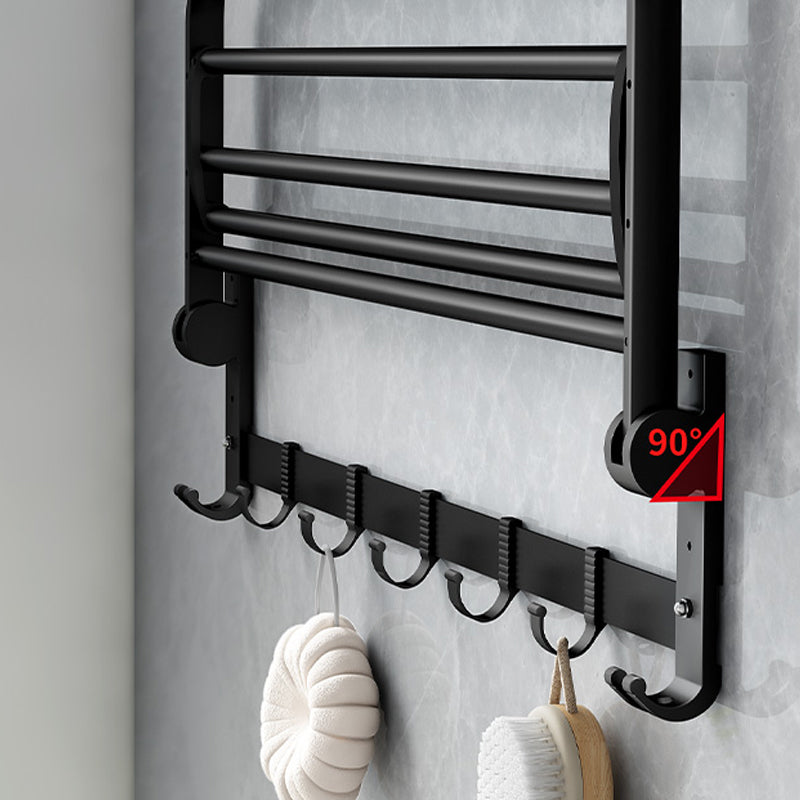 Classic Bathroom Accessories Set in Aluminum Black Finish Bathrobe Hook/ Towel Bar