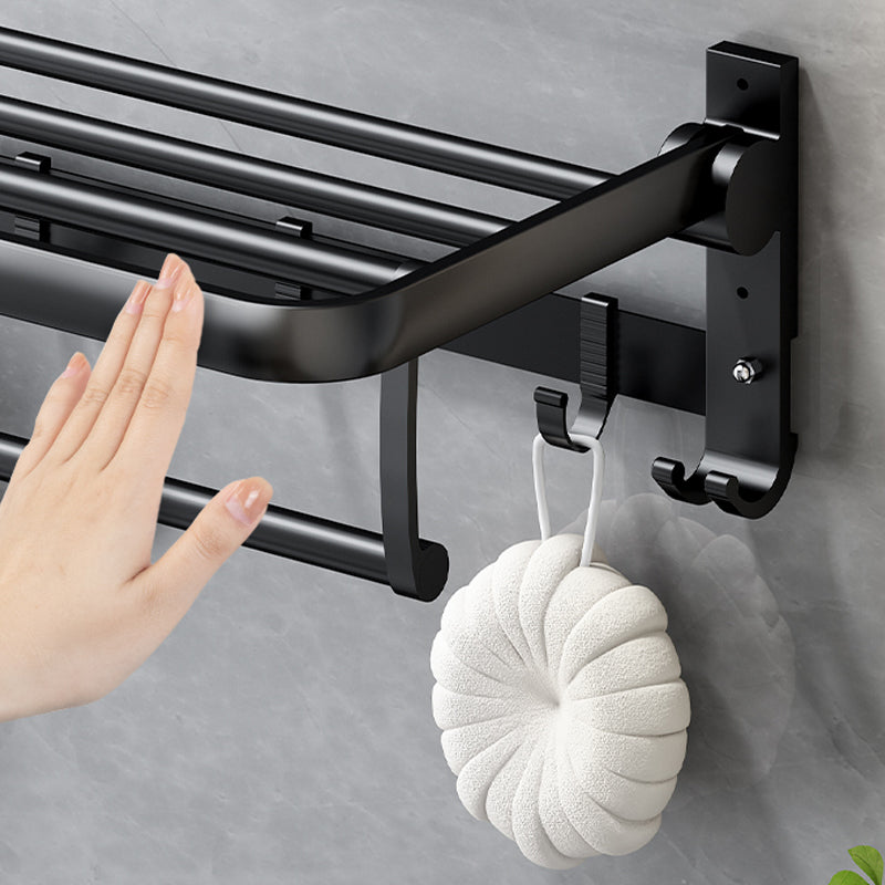 Classic Bathroom Accessories Set in Aluminum Black Finish Bathrobe Hook/ Towel Bar