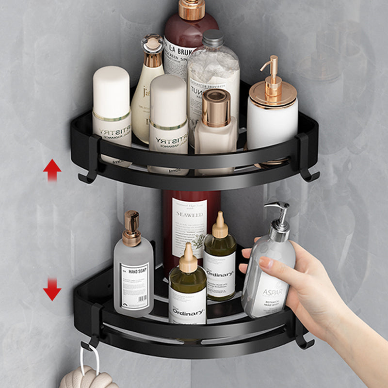 Classic Bathroom Accessories Set in Aluminum Black Finish Bathrobe Hook/ Towel Bar