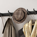 Classic Bathroom Accessories Set in Aluminum Black Finish Bathrobe Hook/ Towel Bar