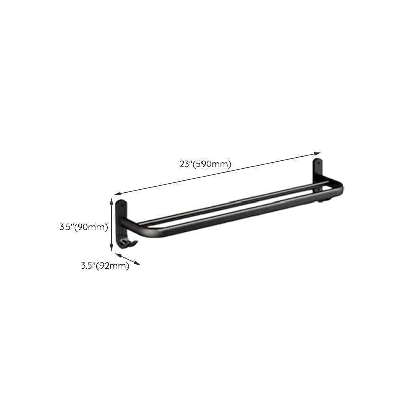 Classic Bathroom Accessories Set in Aluminum Black Finish Bathrobe Hook/ Towel Bar