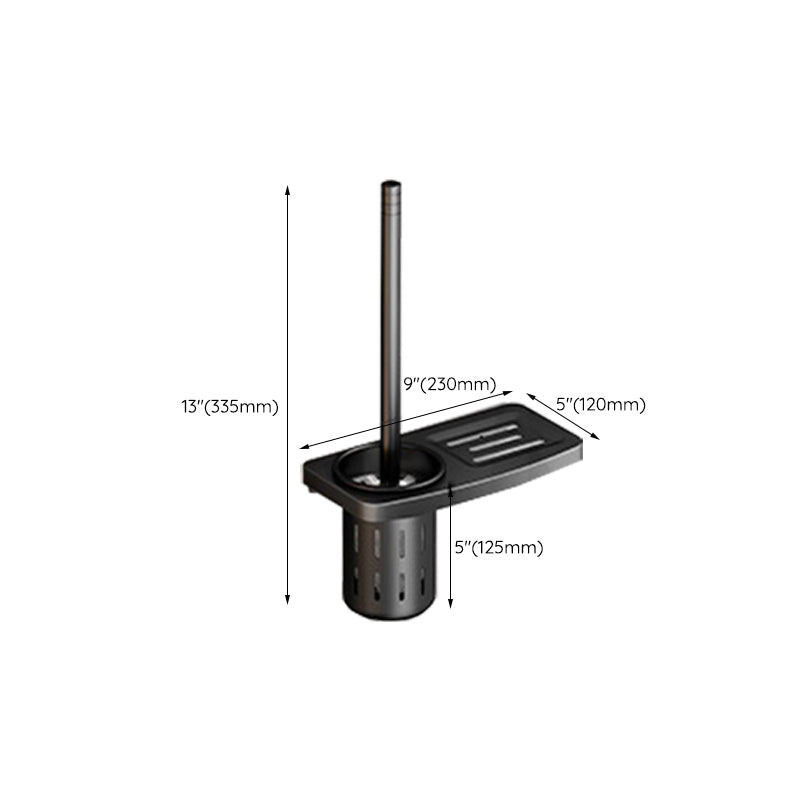 Classic Bathroom Accessories Set in Aluminum Black Finish Bathrobe Hook/ Towel Bar