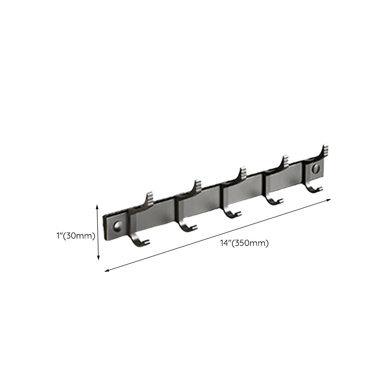Classic Bathroom Accessories Set in Aluminum Black Finish Bathrobe Hook/ Towel Bar