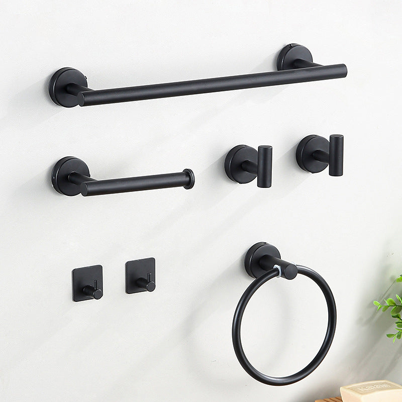 Modern Bathroom Hardware Set in Stainless Steel Brushed Chrome Towel Bar/Ring & Bathrobe Hook