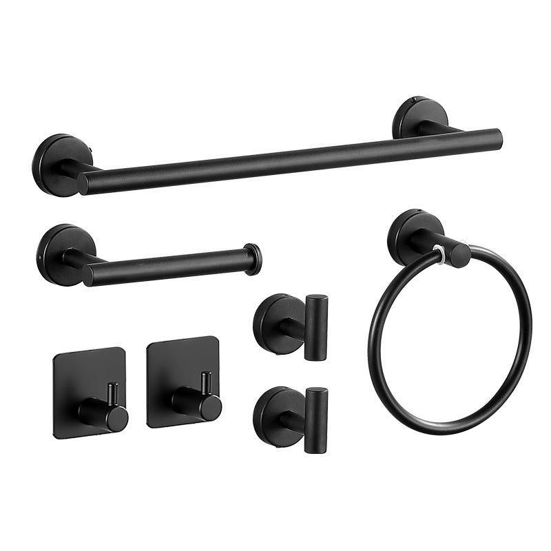 Modern Bathroom Hardware Set in Stainless Steel Brushed Chrome Towel Bar/Ring & Bathrobe Hook