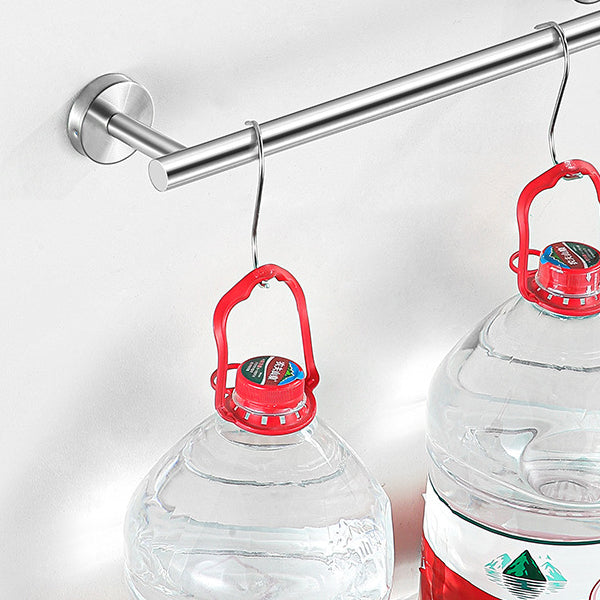 Modern Bathroom Hardware Set in Stainless Steel Brushed Chrome Towel Bar/Ring & Bathrobe Hook