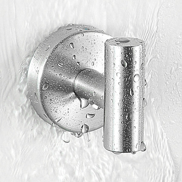 Modern Bathroom Hardware Set in Stainless Steel Brushed Chrome Towel Bar/Ring & Bathrobe Hook