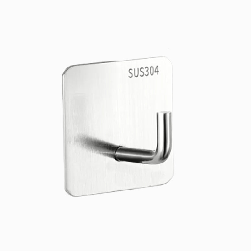 Modern Bathroom Hardware Set in Stainless Steel Brushed Chrome Towel Bar/Ring & Bathrobe Hook