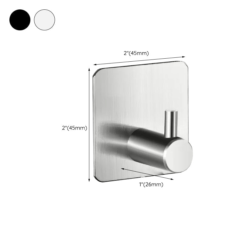 Modern Bathroom Hardware Set in Stainless Steel Brushed Chrome Towel Bar/Ring & Bathrobe Hook
