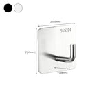 Modern Bathroom Hardware Set in Stainless Steel Brushed Chrome Towel Bar/Ring & Bathrobe Hook