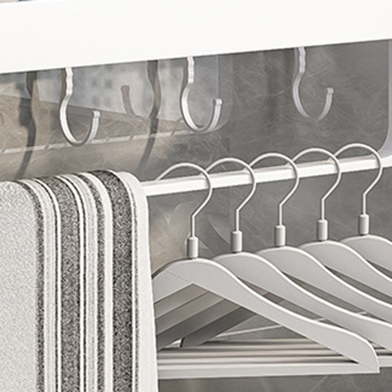 Contemporary Bathroom Accessory Set Metal Bath Shelf in White