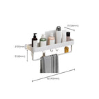 Contemporary Bathroom Accessory Set Metal Bath Shelf in White