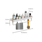 Contemporary Bathroom Accessory Set Metal Bath Shelf in White