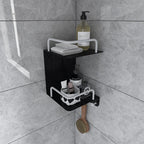 Black 6-piece Bathroom Accessory Set Modern Shower Curtain Rod / Bathrobe Hooks and Towel Bar