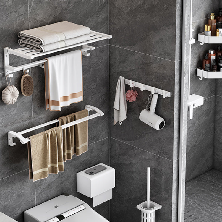 Modern White Bathroom Hardware Set Towel Rack Bath Shelf Bathroom Hardware Set