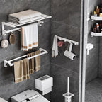 Modern White Bathroom Hardware Set Towel Rack Bath Shelf Bathroom Hardware Set