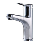 Contemporary Basin Faucet Copper Pure Color Single Lever Retractable Basin Faucet