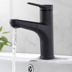 Contemporary Basin Faucet Copper Pure Color Single Lever Retractable Basin Faucet