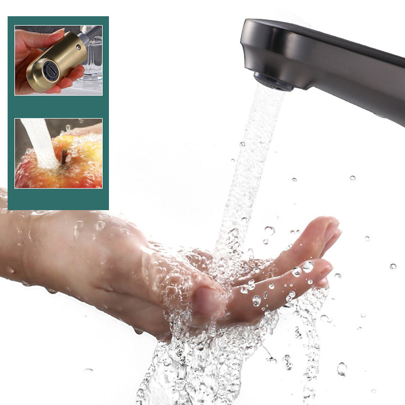Contemporary Basin Faucet Copper Pure Color Single Lever Retractable Basin Faucet