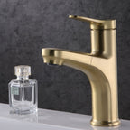 Contemporary Basin Faucet Copper Pure Color Single Lever Retractable Basin Faucet