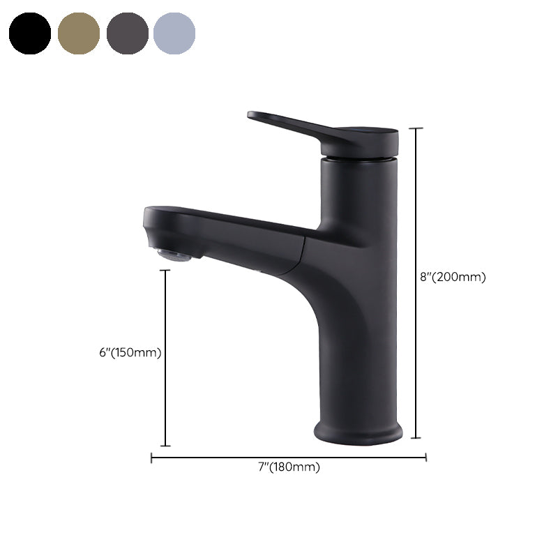 Contemporary Basin Faucet Copper Pure Color Single Lever Retractable Basin Faucet