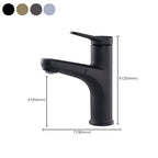 Contemporary Basin Faucet Copper Pure Color Single Lever Retractable Basin Faucet