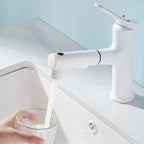Modern Sink Faucet Solid Color Copper Sink Faucet for Bathroom