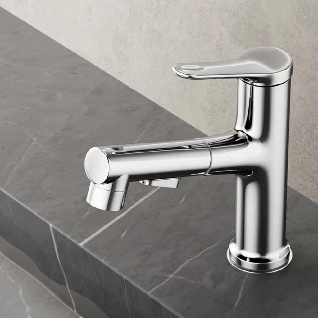 Modern Sink Faucet Solid Color Copper Sink Faucet for Bathroom