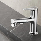 Modern Sink Faucet Solid Color Copper Sink Faucet for Bathroom