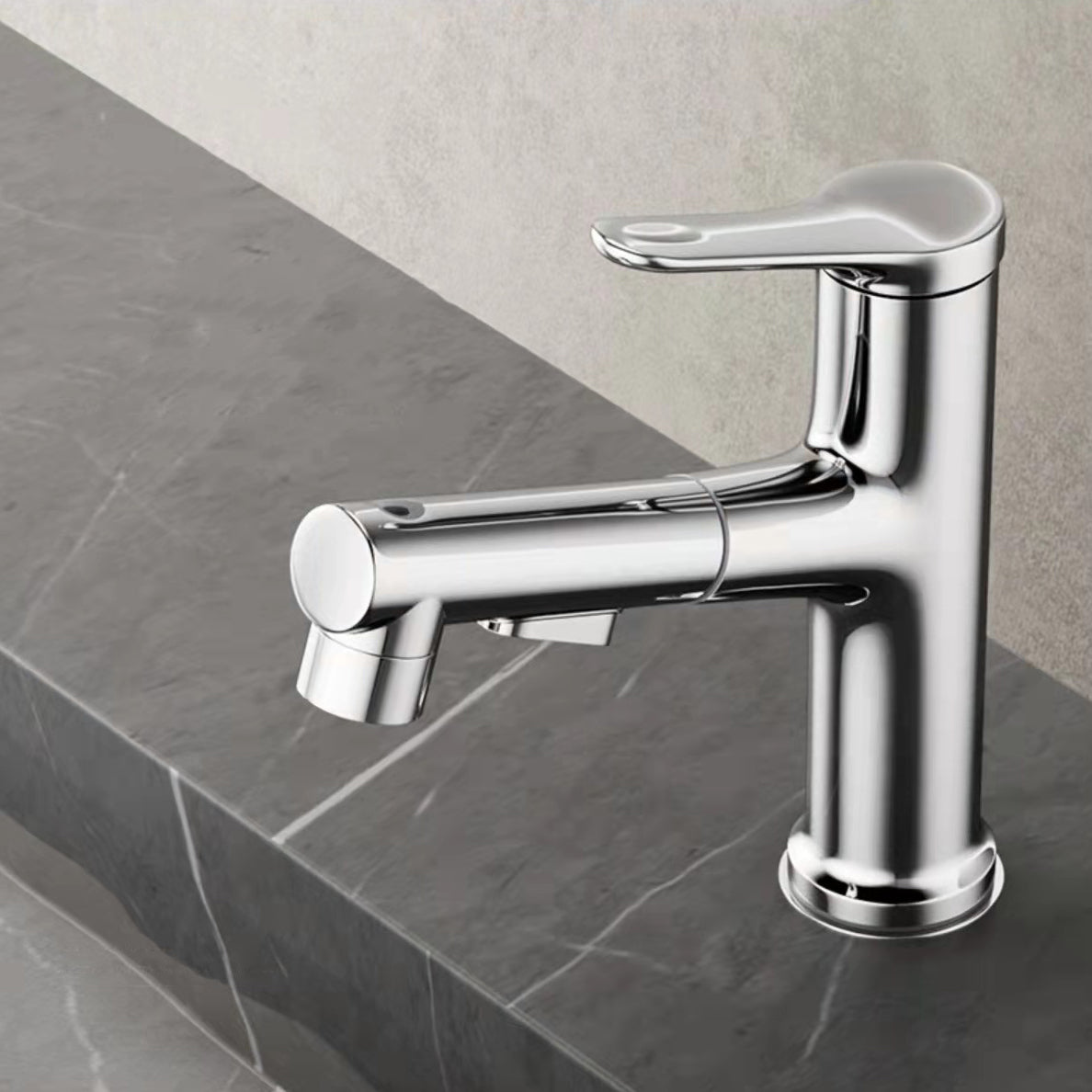 Modern Sink Faucet Solid Color Copper Sink Faucet for Bathroom