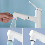 Modern Sink Faucet Solid Color Copper Sink Faucet for Bathroom