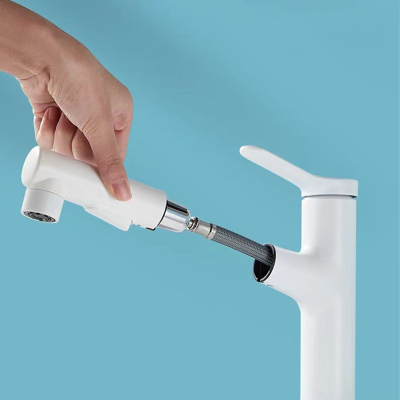 Modern Sink Faucet Solid Color Copper Sink Faucet for Bathroom