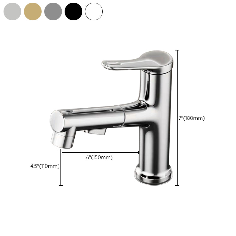 Modern Sink Faucet Solid Color Copper Sink Faucet for Bathroom