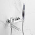 Contemporary Wall Mounted Bathtub Filler Single Handle Metal Faucet