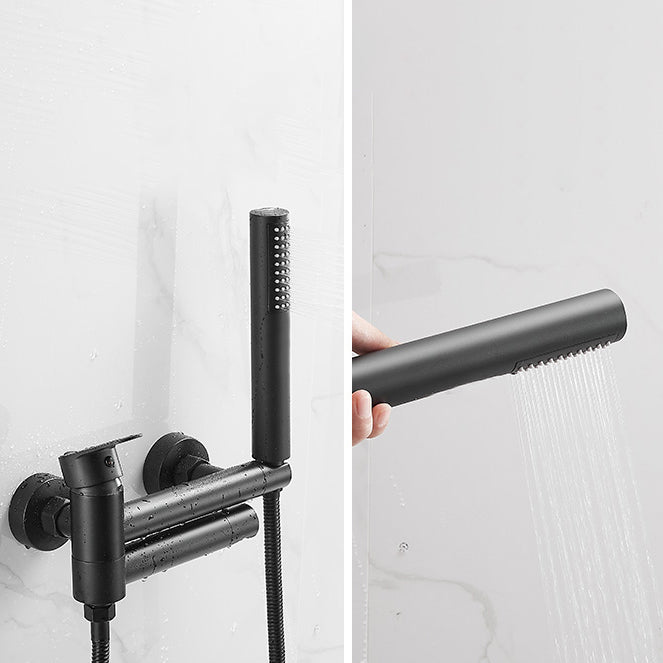 Contemporary Wall Mounted Bathtub Filler Single Handle Metal Faucet