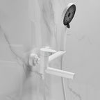 Contemporary Wall Mounted Bathtub Filler Single Handle Metal Faucet