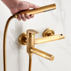 Contemporary Wall Mounted Bathtub Filler Single Handle Metal Faucet