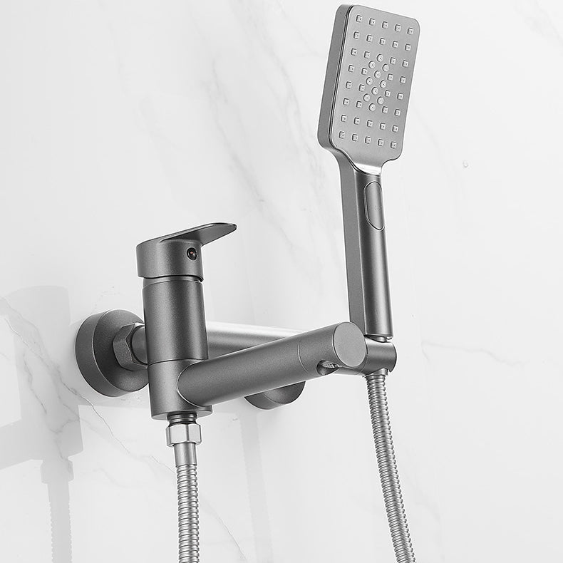 Contemporary Wall Mounted Bathtub Filler Single Handle Metal Faucet