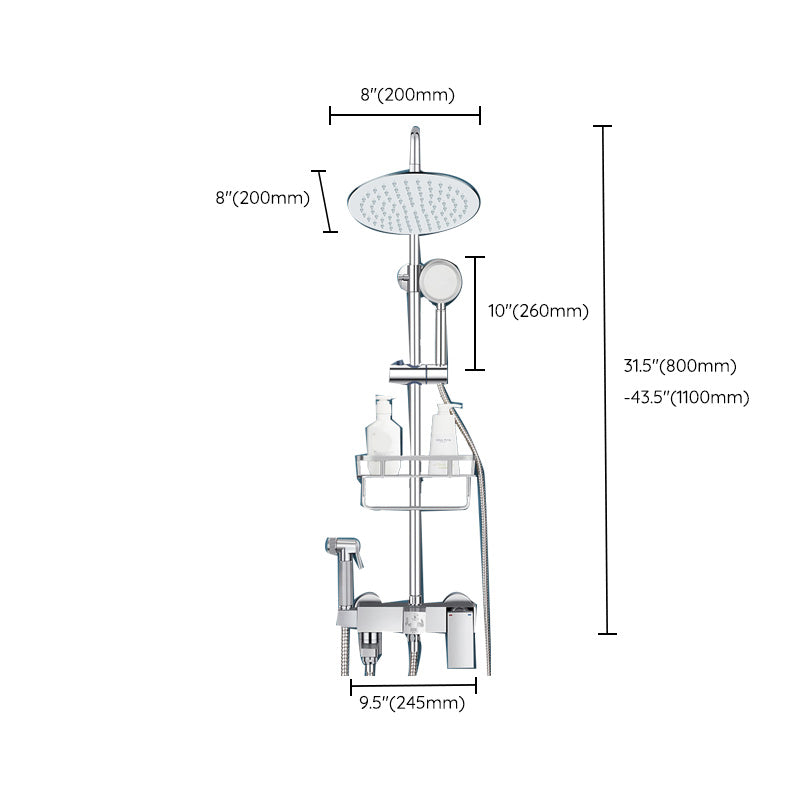 Modern Shower System Handle Lever Wall Mounted Spot Resist Copper Shower System