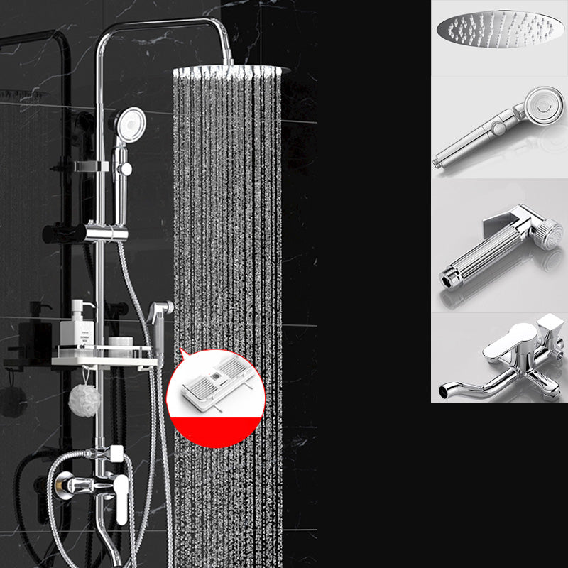 Wall-mounted shower system handle lever spot resist copper shower system
