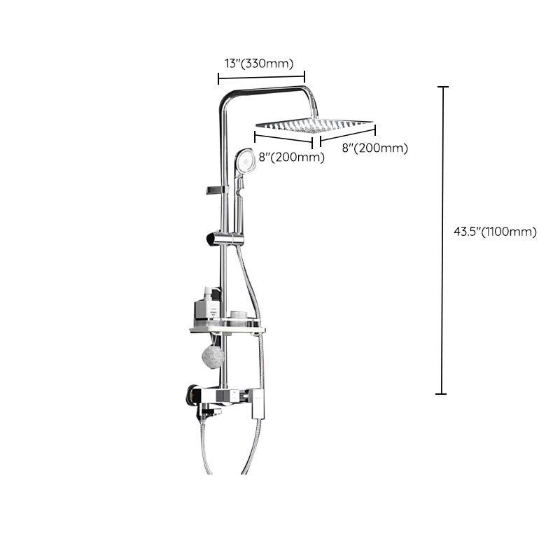 Wall-mounted shower system handle lever spot resist copper shower system