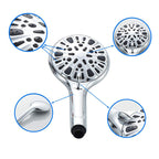 Modern Shower Head for Bathroom 9-Jet Round Wall-Mounted Shower Head