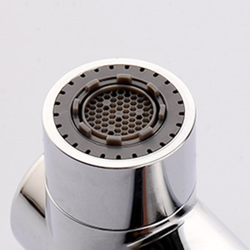 Round contemporary bathroom faucet with lever handle and single hole installation